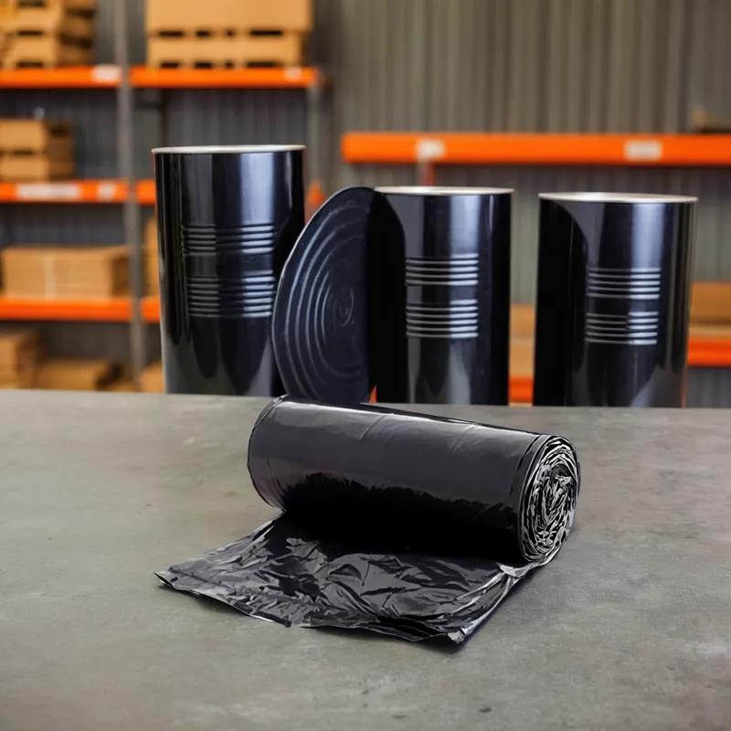 Victoria Bay Can Liner 40X58 IN 60 GAL Black LLDPE 2MIL Roll 20 Count/Roll 5 Rolls/Case 100 Count/Case