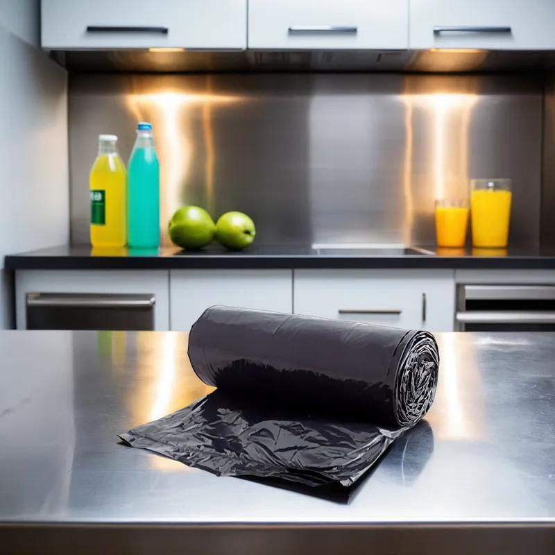 Victoria Bay Can Liner 44X55 IN 60 GAL Black LLDPE 1MIL Roll 10 Count/Roll 10 Rolls/Case