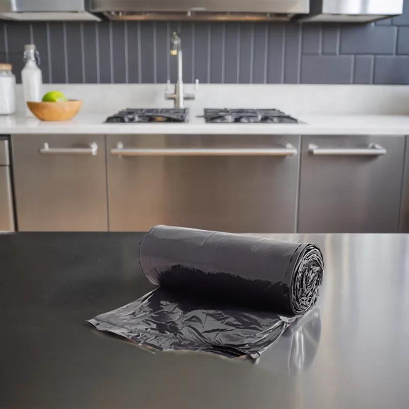 Victoria Bay Can Liner 44X55 IN 60 GAL Black LLDPE 1MIL Roll 10 Count/Roll 10 Rolls/Case