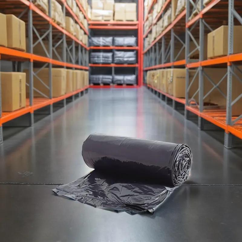 Victoria Bay Can Liner 44X55 IN 60 GAL Black LLDPE 1.5MIL Roll 10 Count/Roll 10 Rolls/Case