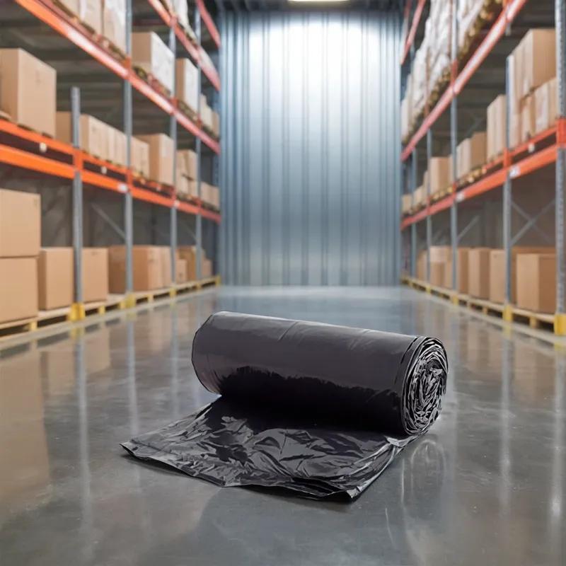 Victoria Bay Can Liner 44X55 IN 60 GAL Black LLDPE 1.5MIL Roll 10 Count/Roll 10 Rolls/Case