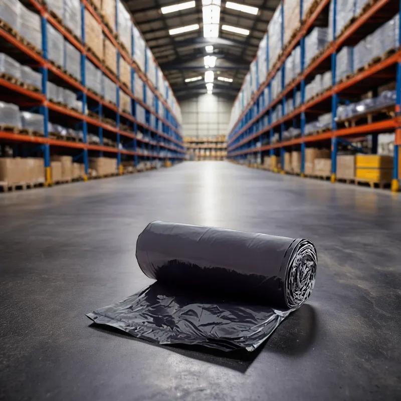 Victoria Bay Can Liner 50X50 IN 60 GAL Black LLDPE 1.8MIL Roll 100/Case