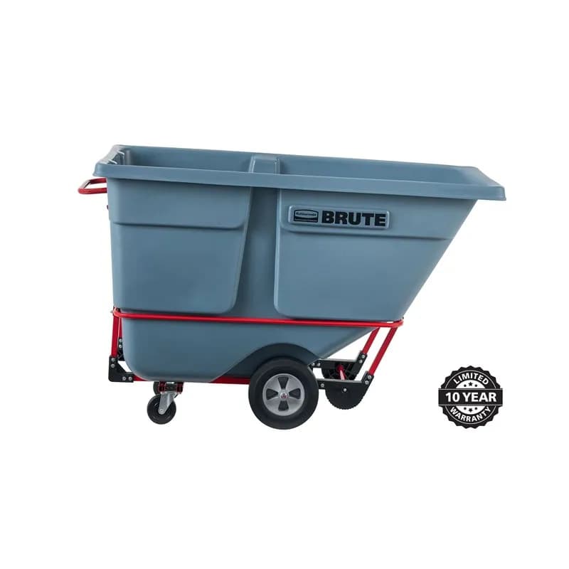 Brute® Utility Tilt Truck 72.50X34.00X44.63 IN 1 Cubic Yard Gray Standard Duty Rotomolded 1/Each