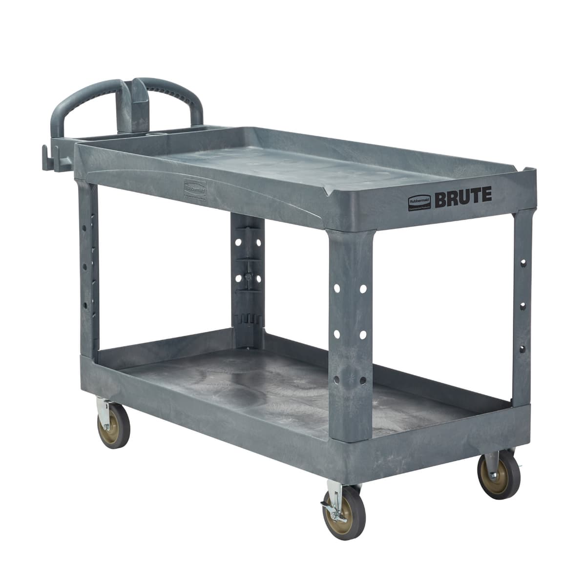 Brute® Utility Cart 55.00X26.00X33.25 IN Gray Heavy Duty With Lipped Shelf Ergonomic Handle 1/Each