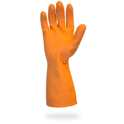 ProWorks® Gloves Medium (MED) 12 IN Orange 28MIL Neoprene Latex Blend Reusable Flock Lined 12/Dozen