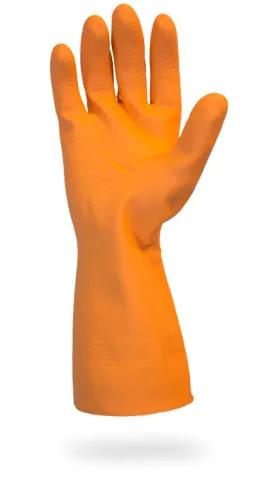 Gloves Medium (MED) 12 IN Orange 28MIL Neoprene Latex Blend Reusable Flock Lined 12/Dozen