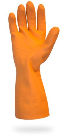 ProWorks® Gloves Medium (MED) 12 IN Orange 28MIL Neoprene Latex Blend Reusable Flock Lined 12/Dozen