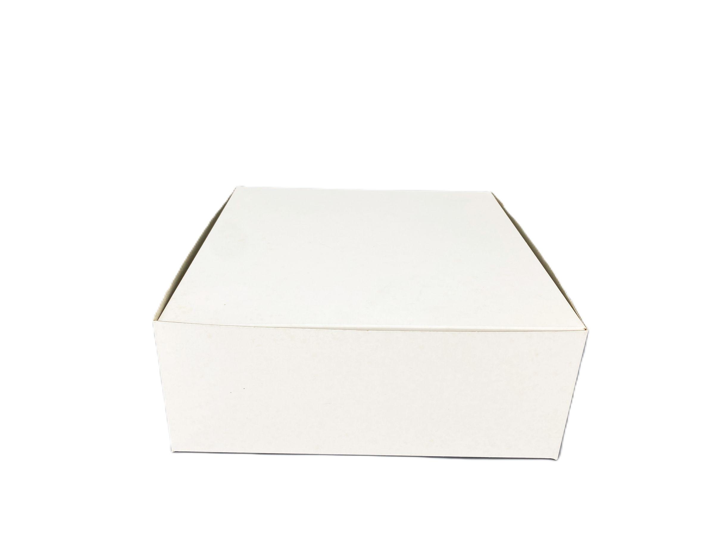Bakery Box 12X12X5 IN White Square Lock Corner 100/Case