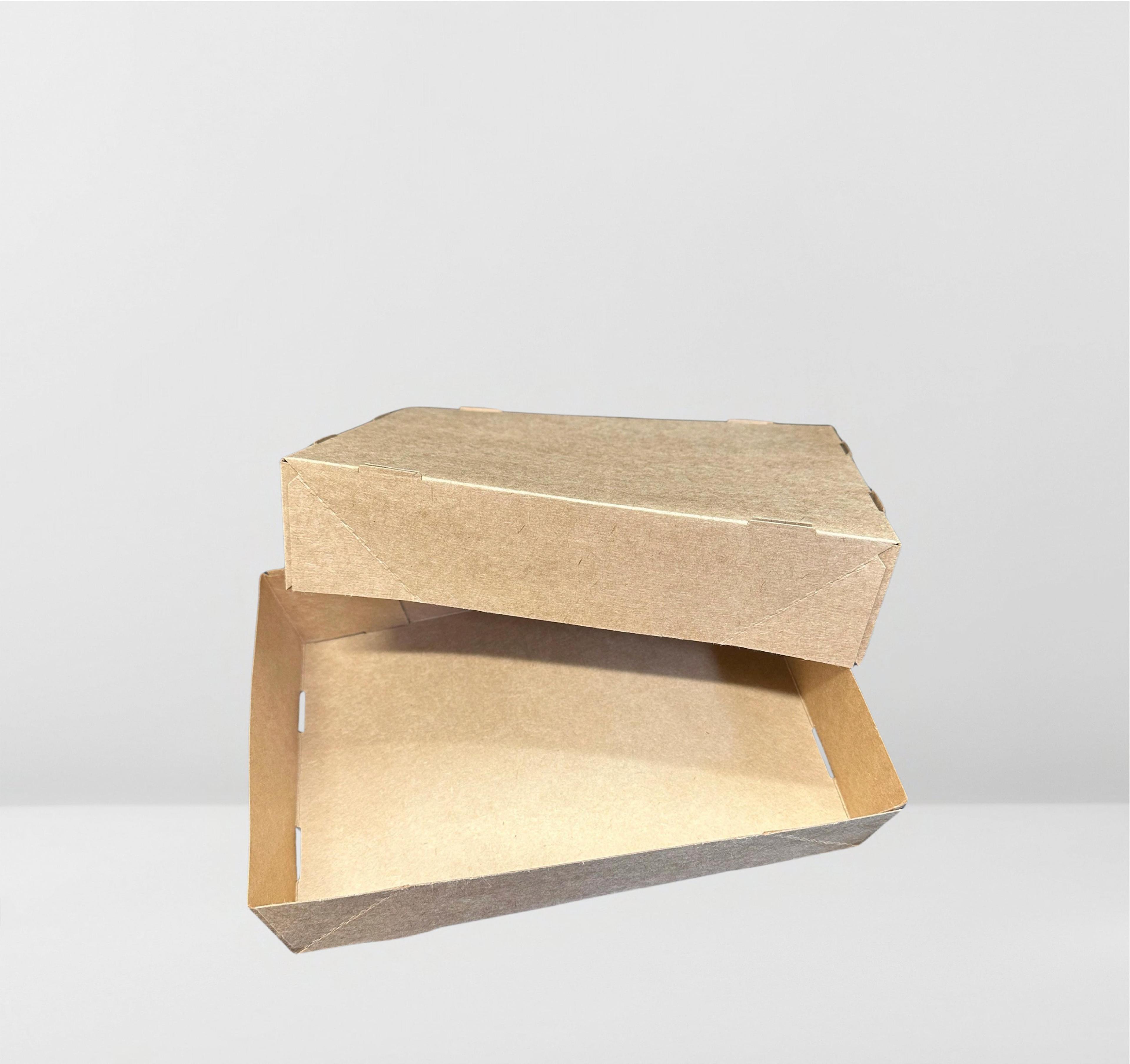 Snap-Up Take-Out Tray Base & Lid Combo 8.5X5.75X2 IN Kraft With Feet 500/Case