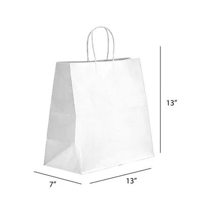 Shopper Bag 13X7X13 IN White With Cord Handle Closure 250/Case