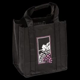 reBag Wine Bag 6 Bottle Non-Woven Polypropylene (NWPP) Black Reusable 50/Case
