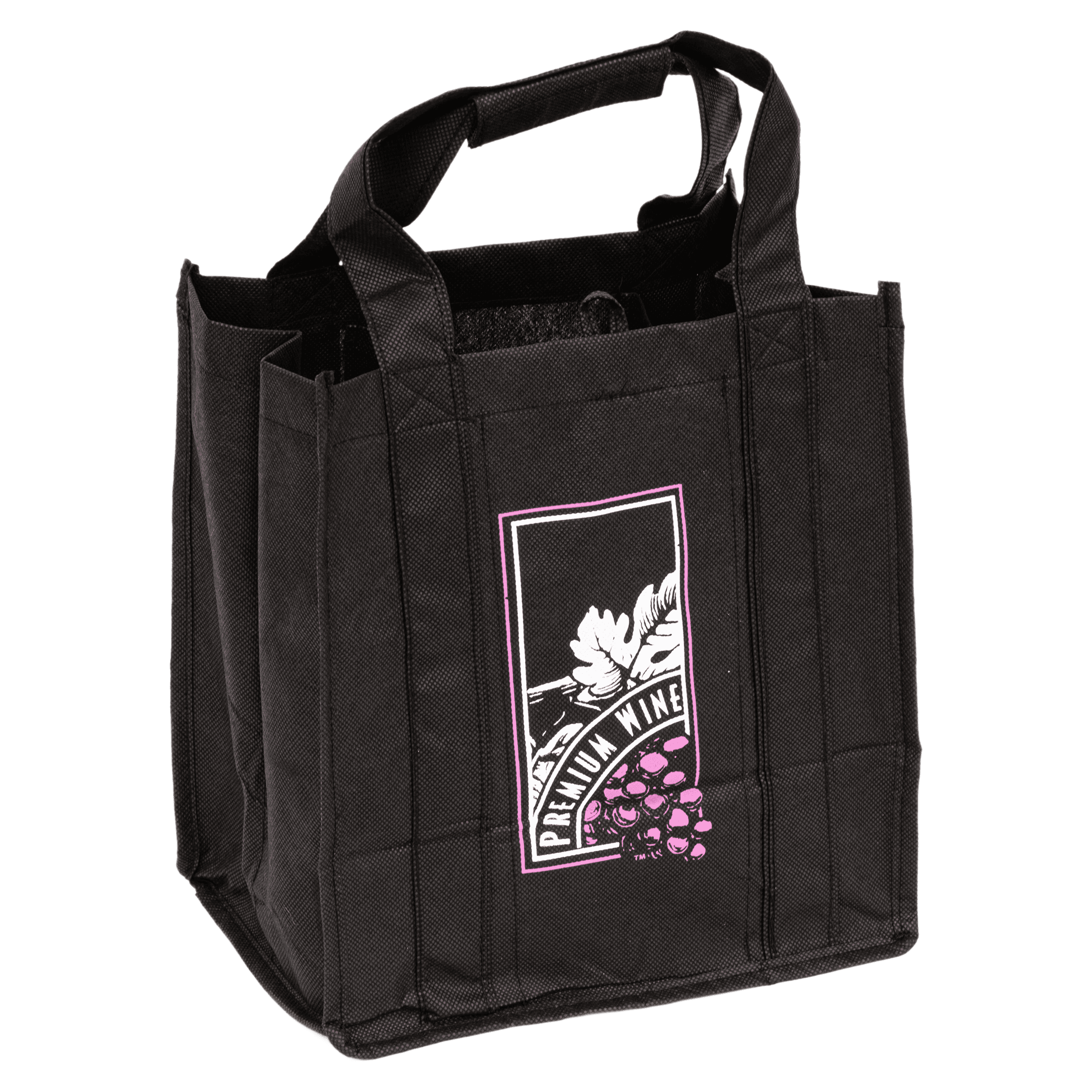 reBag Wine Bag 6 Bottle Non-Woven Polypropylene (NWPP) Black Reusable 50/Case