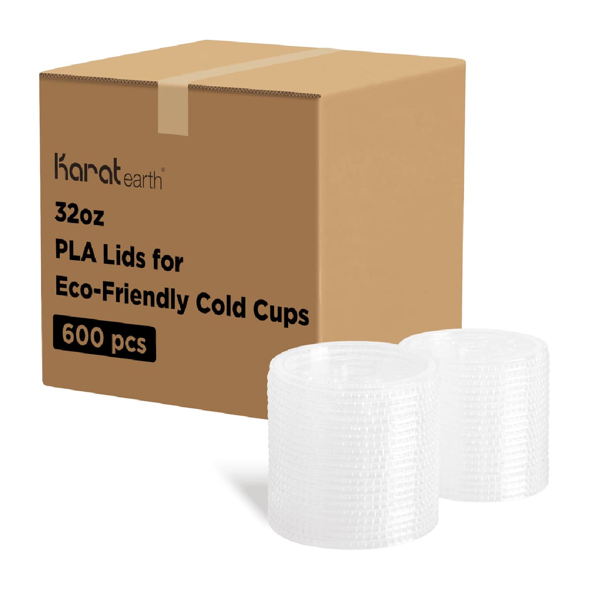 Karat Earth Lid PLA For 32 FLOZ Cold Cup Straw Slot 600/Case