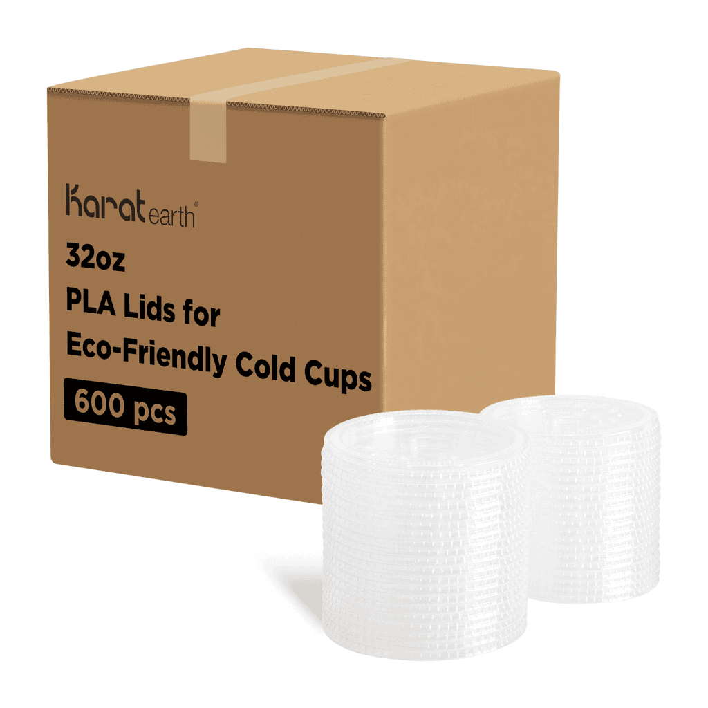 Karat Earth Lid PLA For 32 FLOZ Cold Cup Straw Slot 600/Case