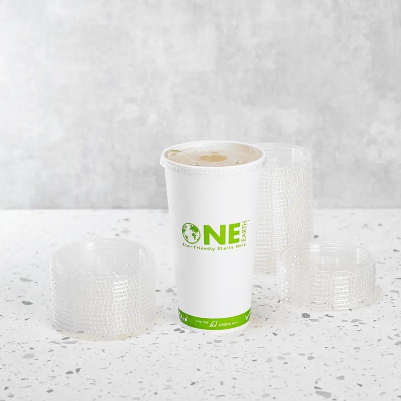 Karat Earth Lid PLA For 32 FLOZ Cold Cup Straw Slot 600/Case