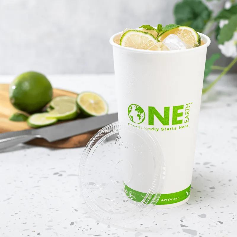 Karat Earth Lid PLA For 32 FLOZ Cold Cup Straw Slot 600/Case