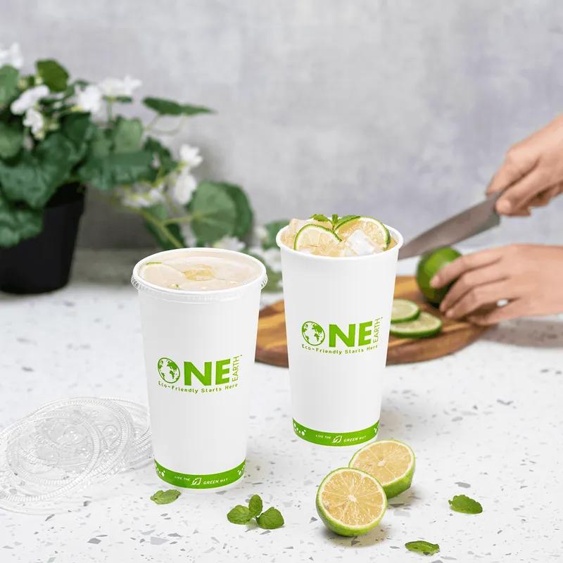 Karat Earth Lid PLA For 32 FLOZ Cold Cup Straw Slot 600/Case