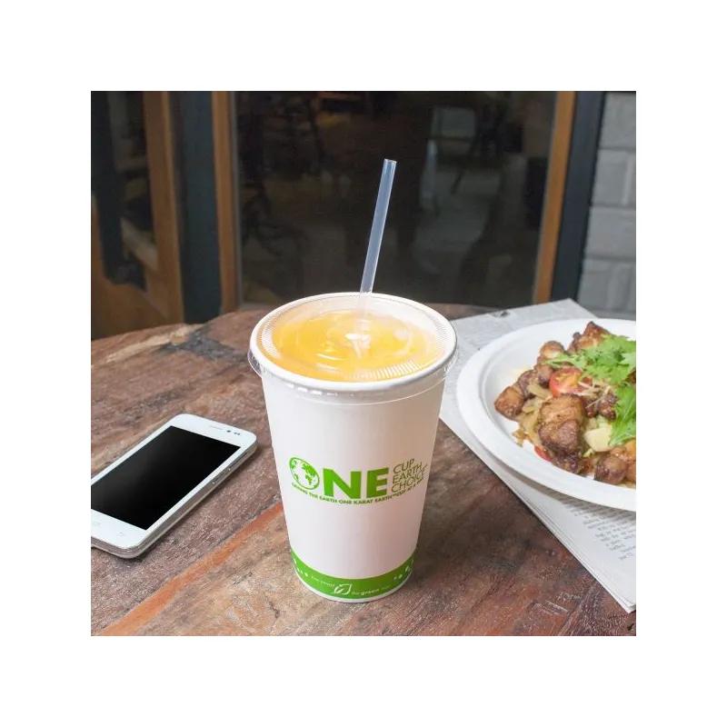 Karat Earth Lid PLA For 12-22 FLOZ Cold Cup Straw Slot 1000/Case