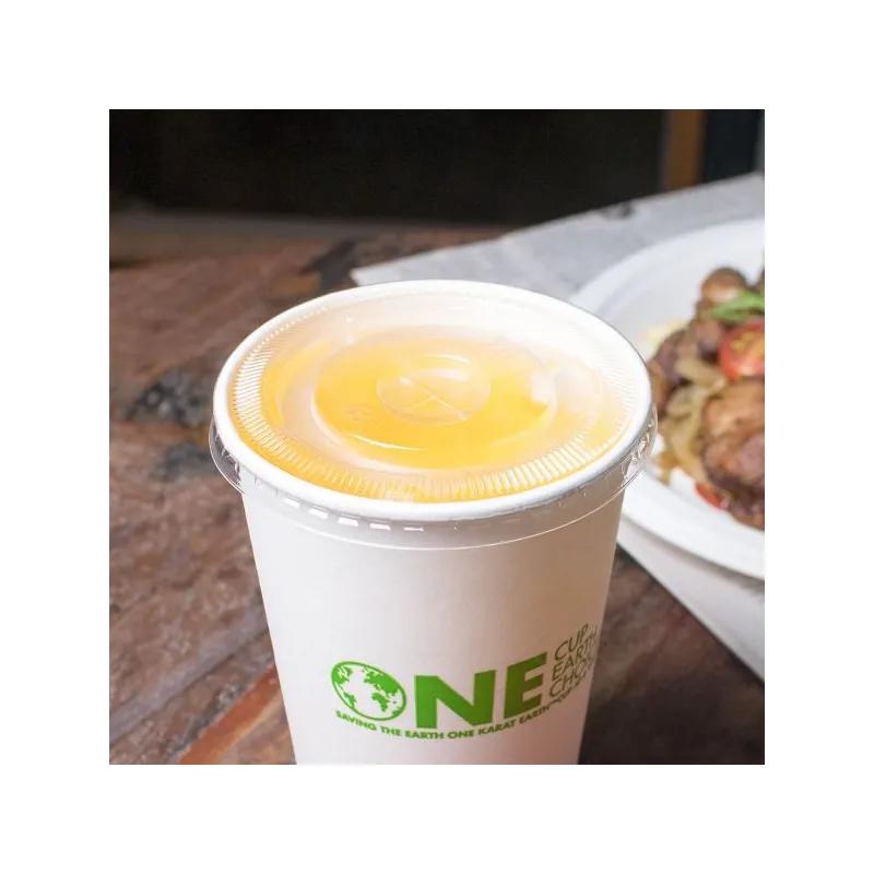 Karat Earth Lid PLA For 12-22 FLOZ Cold Cup Straw Slot 1000/Case