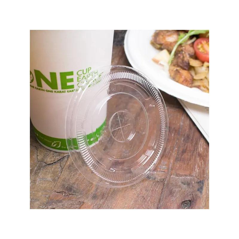 Karat Earth Lid PLA For 12-22 FLOZ Cold Cup Straw Slot 1000/Case