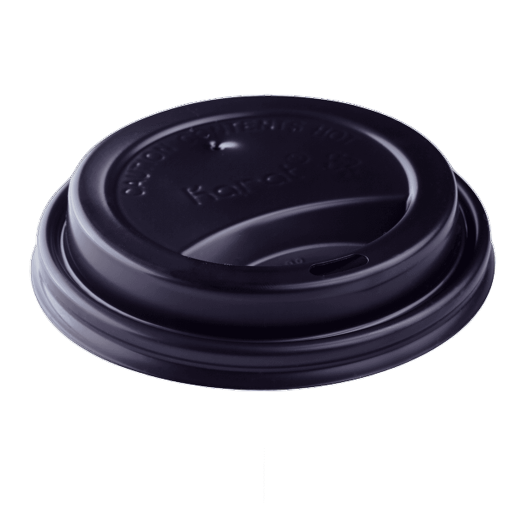 Karat® Lid PP Black For 10-20 FLOZ Cup Sip Through 100 Count/Pack 10 Packs/Case 1000 Count/Case