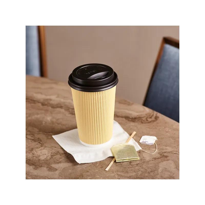 Karat® Lid PP Black For 10-20 FLOZ Cup Sip Through 100 Count/Pack 10 Packs/Case 1000 Count/Case