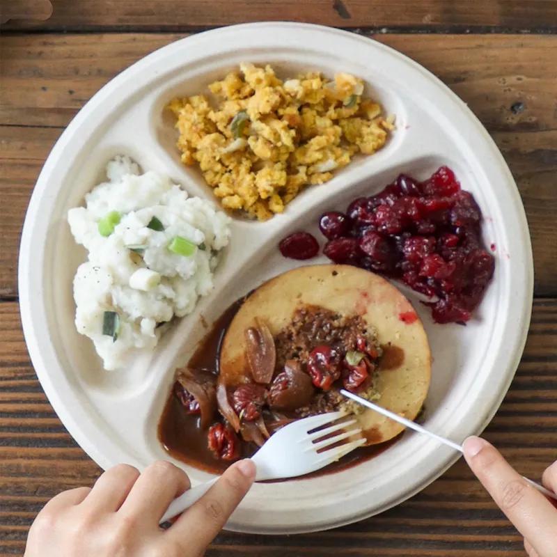 Plate 10 IN 3 Compartment Fiber 700/Case