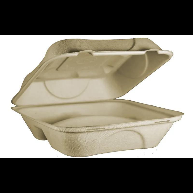 Take-Out Container Hinged 9X9X3 IN 3 Compartment Bamboo Plant Fiber 300/Case