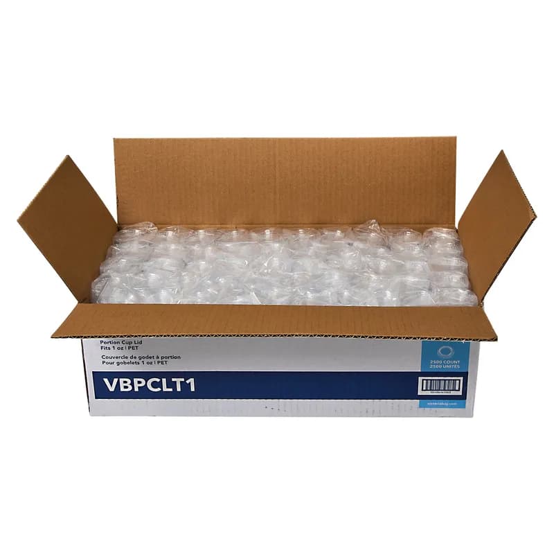 Victoria Bay Lid Flat PET Clear Round For 1 OZ Souffle & Portion Cup 50 Count/Pack 50 Packs/Case 2500 Count/Case