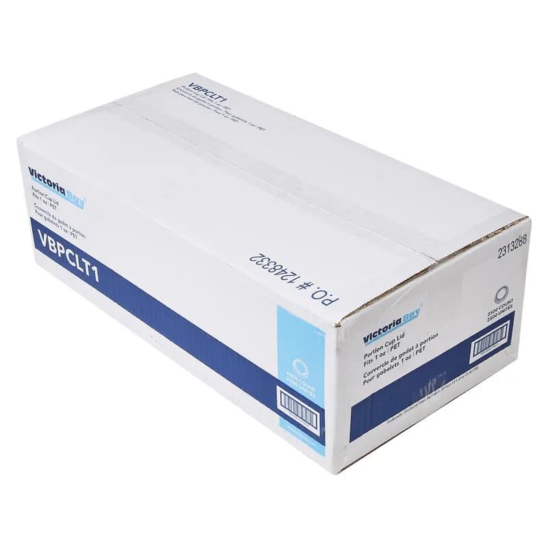 Victoria Bay Lid Flat PET Clear Round For 1 OZ Souffle & Portion Cup 50 Count/Pack 50 Packs/Case 2500 Count/Case