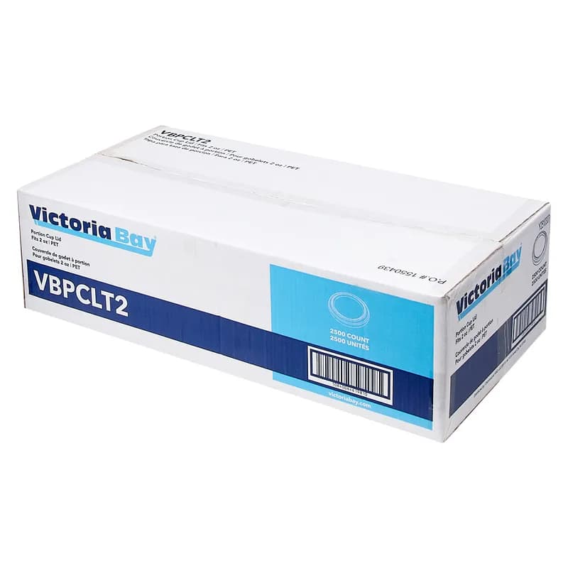 Victoria Bay Lid Flat PET Clear Round For 1.5-2 OZ Souffle & Portion Cup 50 Count/Pack 50 Packs/Case 2500 Count/Case