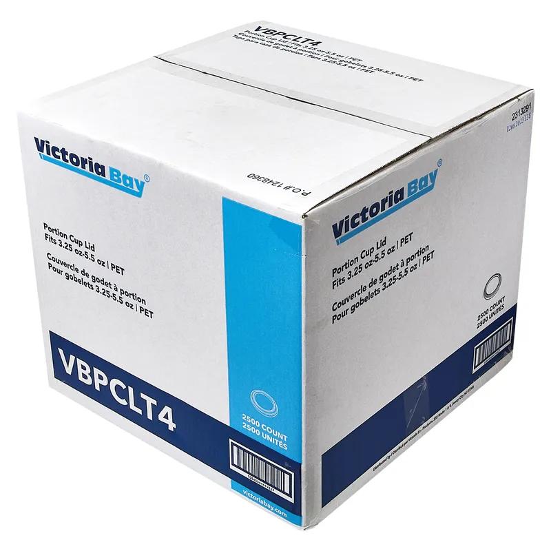 Victoria Bay Lid Flat PET Clear Round For 3.25-5.5 OZ Souffle & Portion Cup 50 Count/Pack 50 Packs/Case 2500 Count/Case