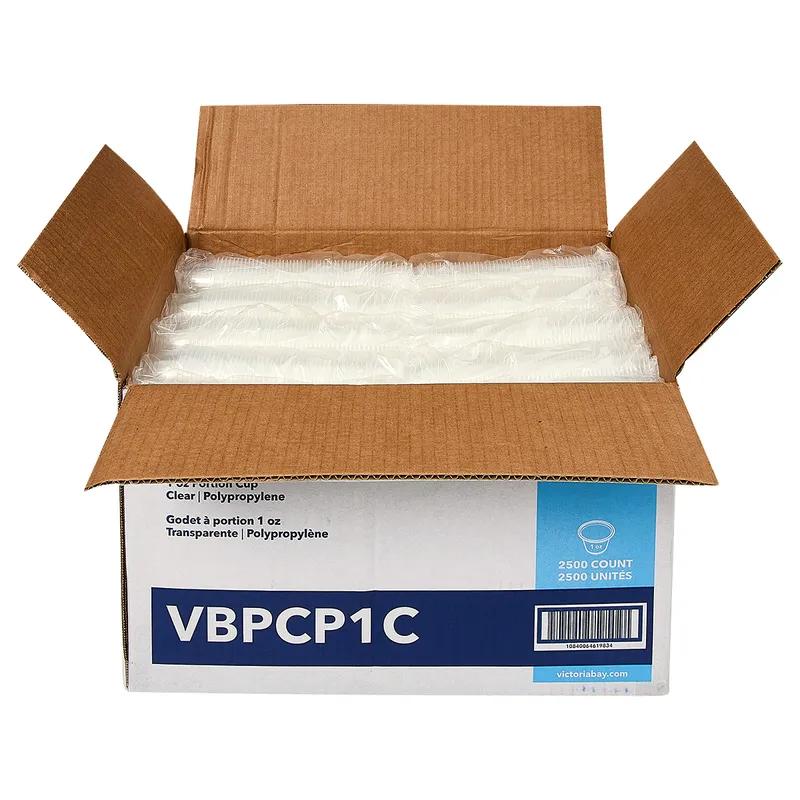 Victoria Bay Souffle & Portion Cup 1 OZ PP Clear Round 50 Count/Pack 50 Packs/Case 2500 Count/Case
