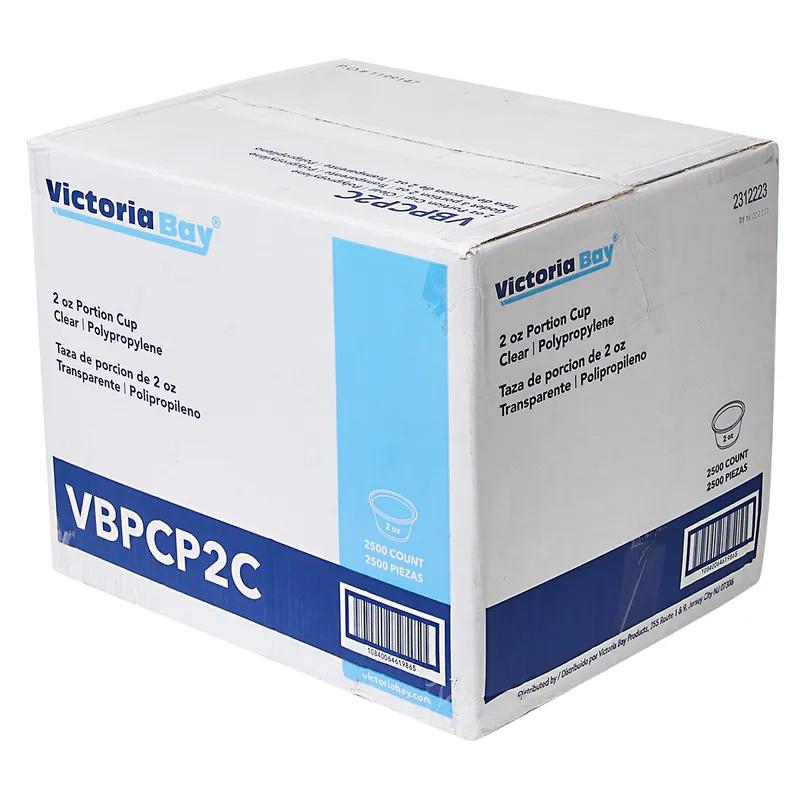 Victoria Bay Souffle & Portion Cup 2 OZ PP Clear Round 50 Count/Pack 50 Packs/Case 2500 Count/Case