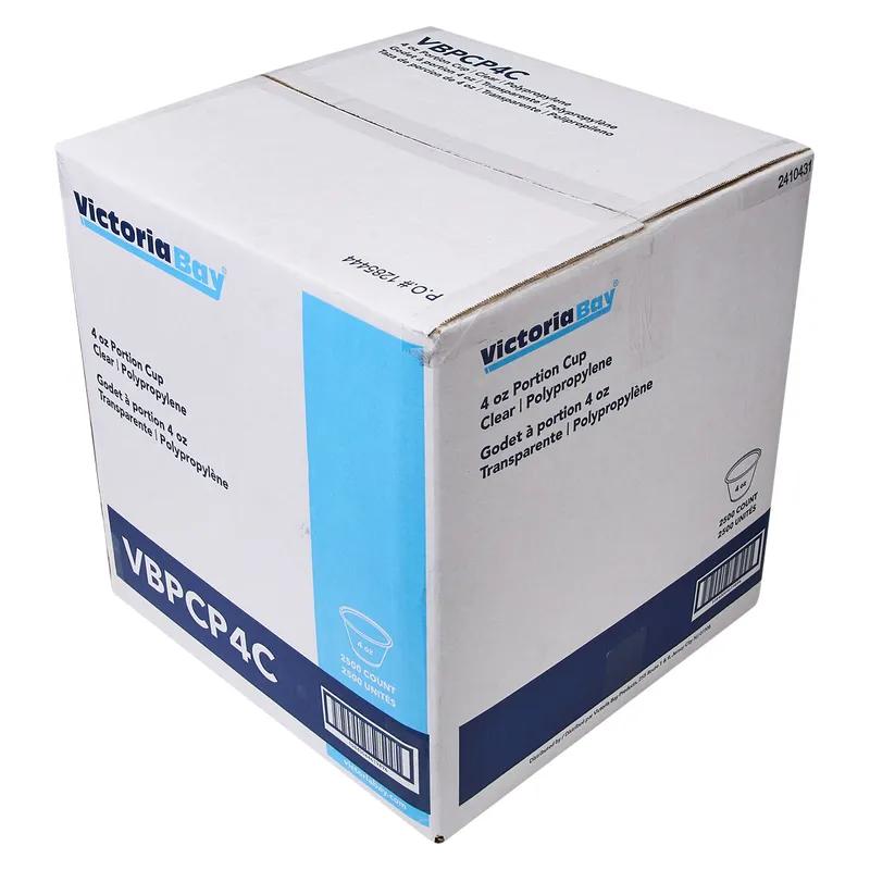 Victoria Bay Souffle & Portion Cup 4 OZ PP Clear Round 50 Count/Pack 50 Packs/Case 2500 Count/Case