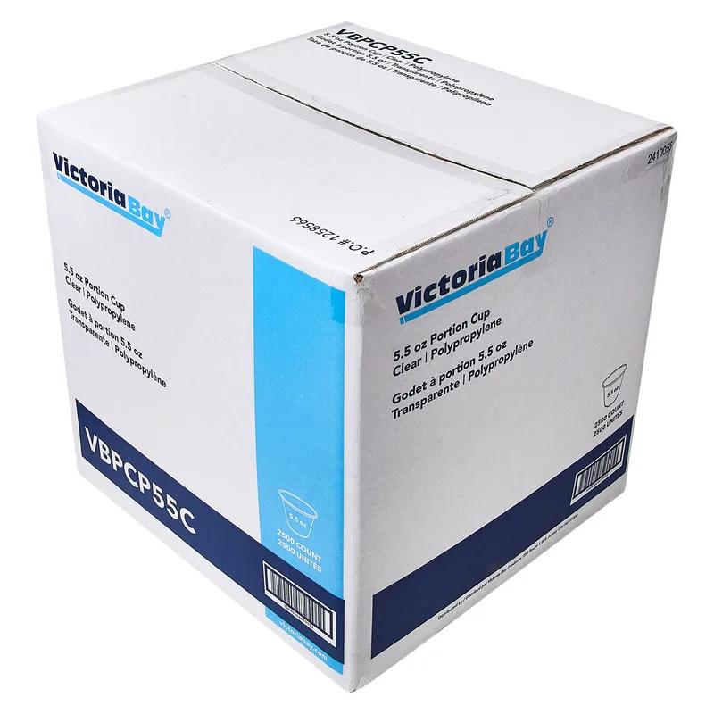 Victoria Bay Souffle & Portion Cup 5.5 OZ PP Clear Round 50 Count/Pack 50 Packs/Case 2500 Count/Case