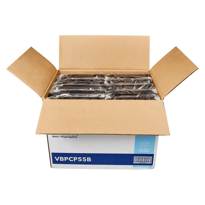 Victoria Bay Souffle & Portion Cup 5.5 OZ PP Black Round 50 Count/Pack 50 Packs/Case 2500 Count/Case