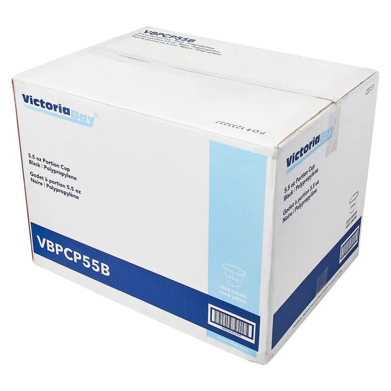 Victoria Bay Souffle & Portion Cup 5.5 OZ PP Black Round 50 Count/Pack 50 Packs/Case 2500 Count/Case