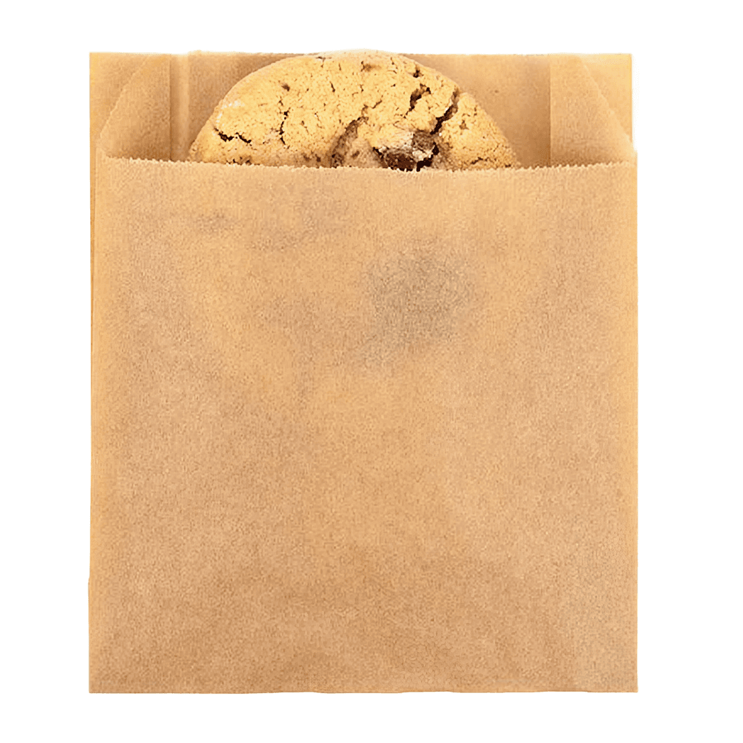 Bag 4X1.125X4.5 IN Kraft Grease Resistant 100/Pack