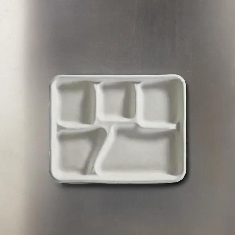 Savaday® Cafeteria & School Lunch Tray 5 Compartment Natural 240/Case