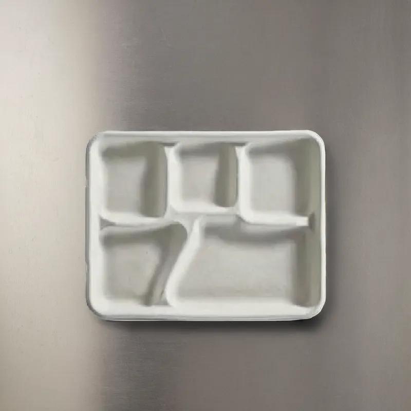 Savaday® Cafeteria & School Lunch Tray 5 Compartment Natural 240/Case