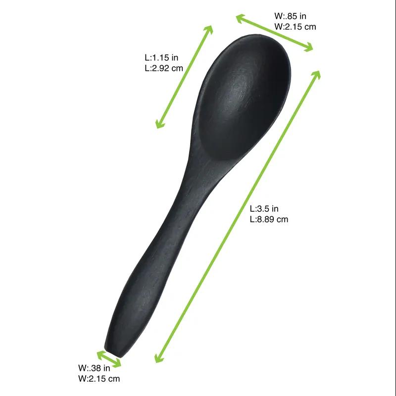 Spoon 3.5 IN Bamboo Black 50 Count/Pack 10 Packs/Case 500 Count/Case