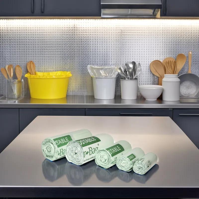 Victoria Bay Compostable Liner 34X48 IN 35 GAL Green Biopolymer 0.85MIL Roll 20 Count/Roll 5 Rolls/Case