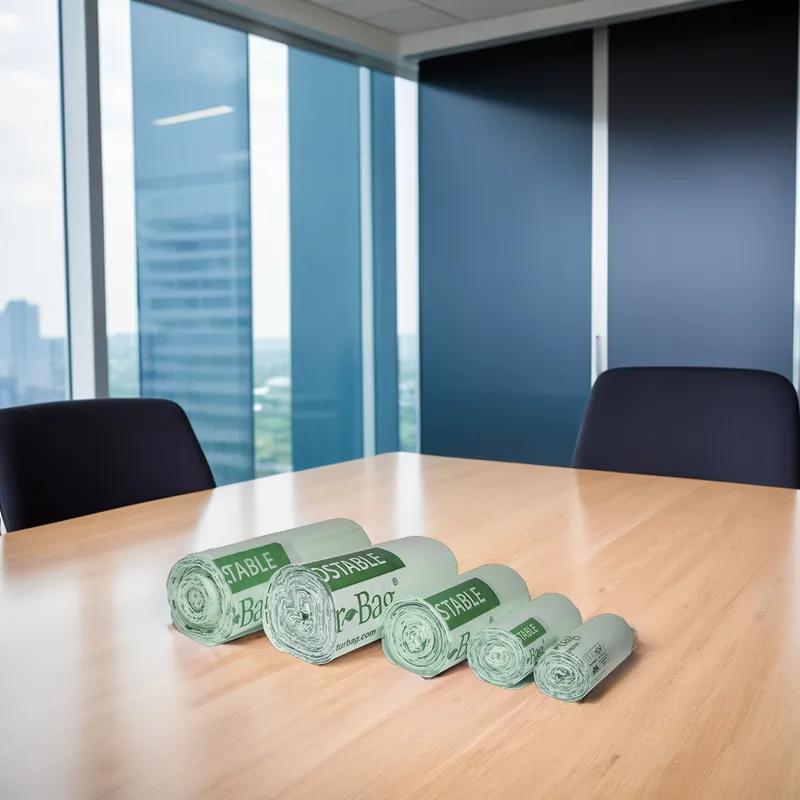 Victoria Bay Compostable Liner 40X46 IN 45 GAL Green Biopolymer 1MIL Roll 20 Count/Roll 5 Rolls/Case