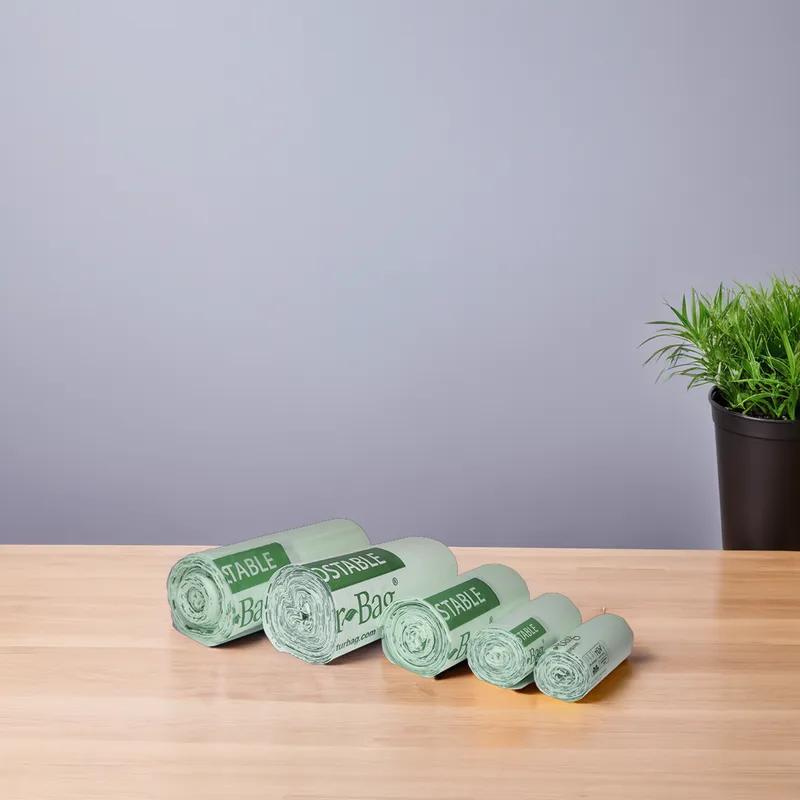 Victoria Bay Compostable Liner 42X48 IN 55 GAL Green Biopolymer 0.8MIL Roll 20 Count/Roll 5 Rolls/Case