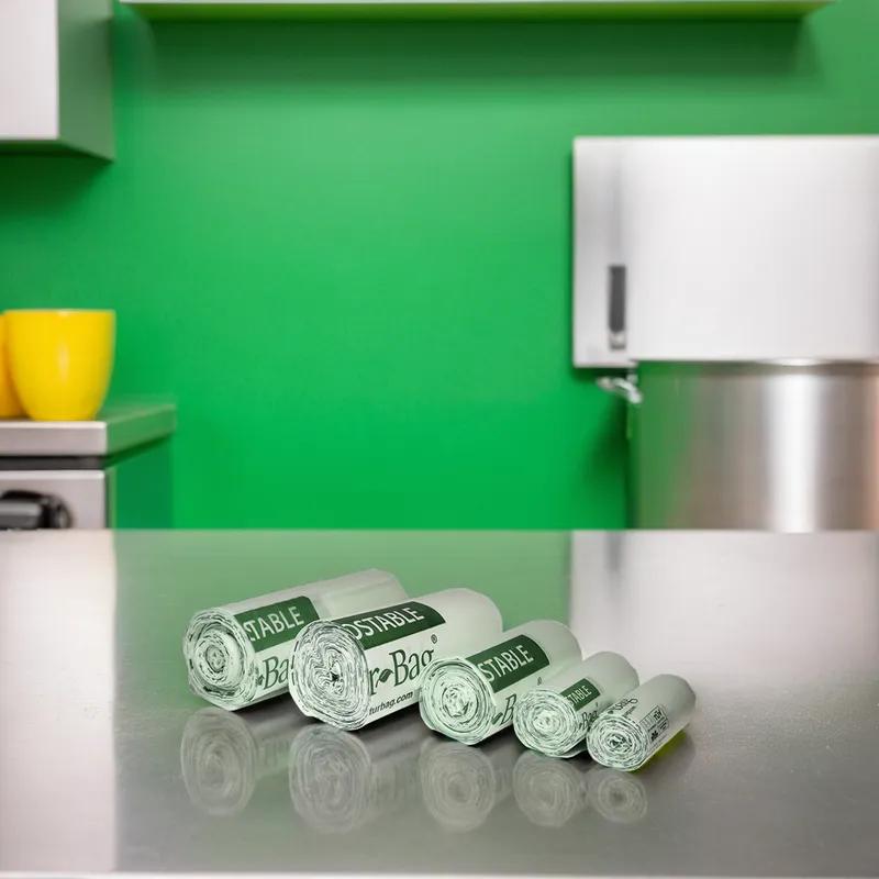 Victoria Bay Compostable Liner 38X58 IN 58 GAL Green Biopolymer 0.8MIL Roll 20 Count/Roll 5 Rolls/Case