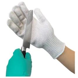 Gloves Large (LG) White Cut Resistant Stainless Steel Fiber String Knit 1/Each