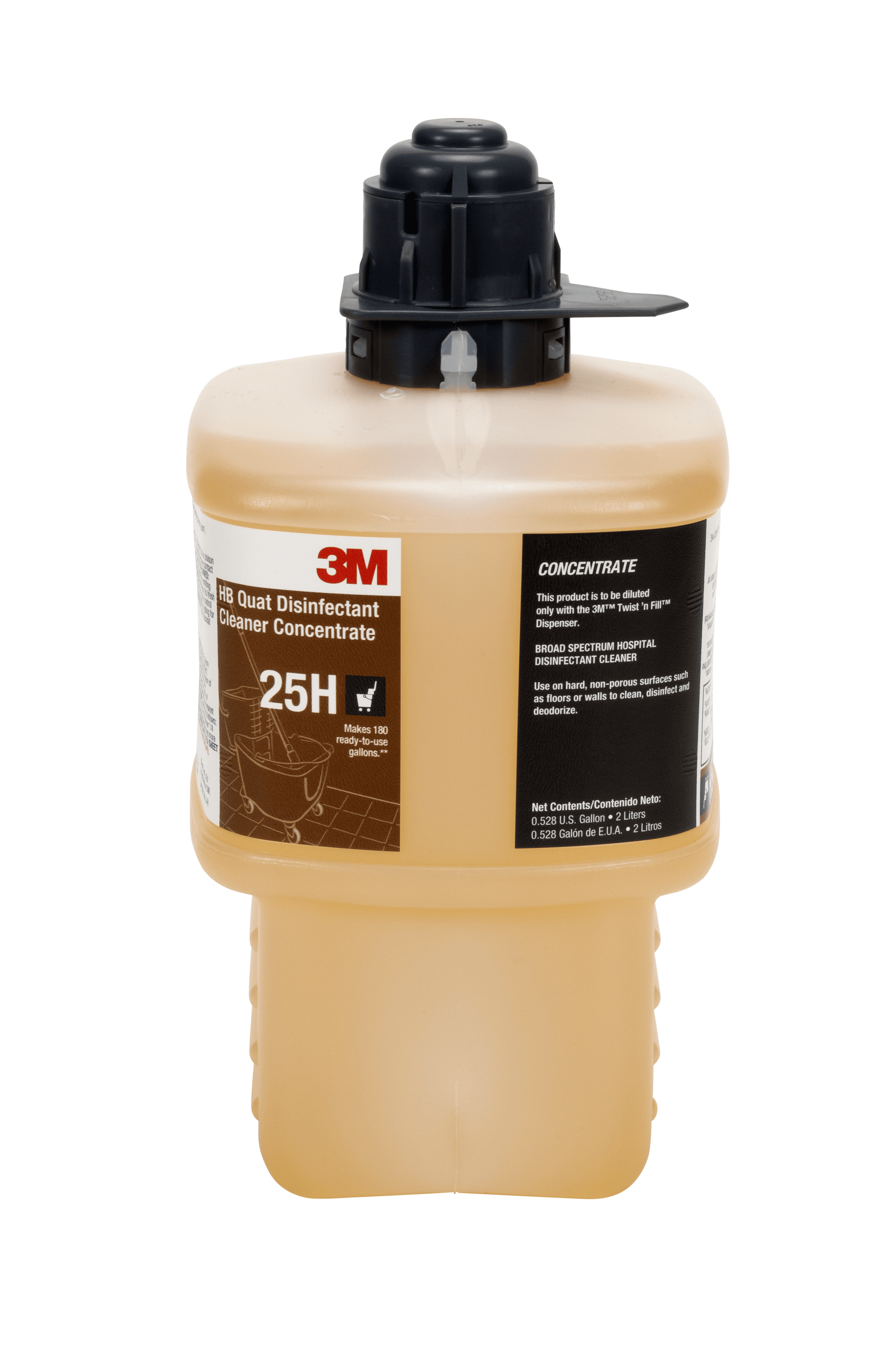 3M™ HB 25H Unscented Disinfectant 2 L Multi Surface Concentrate Quat No Rinse 1/Box