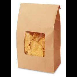 Bagcraft® Tortilla Chip Bag 7.5X4.25X14.625 IN Paper Kraft With Tin Ties Closure With Window 250/Case