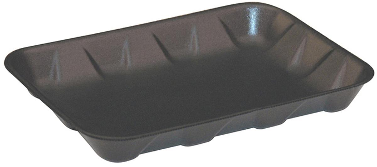 4D Supermarket Tray 8.6X6.6X1.3 IN Polystyrene Foam Black 400/Case